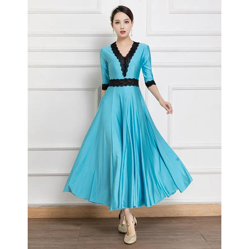 

2026 Modern Dance Dress Women's New Latin Dance Waltz Ballroom Dance Big Swing Dress Practice Competition Dress