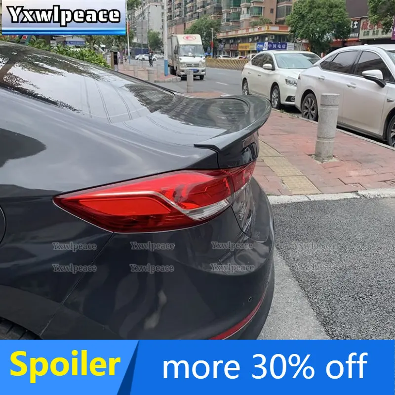 

For Hyundai Elantra 2016 2017 2018 ABS Plastic Car Tail Wing Trim Unpainted Color Rear Trunk Spoiler Body Kit Accessories