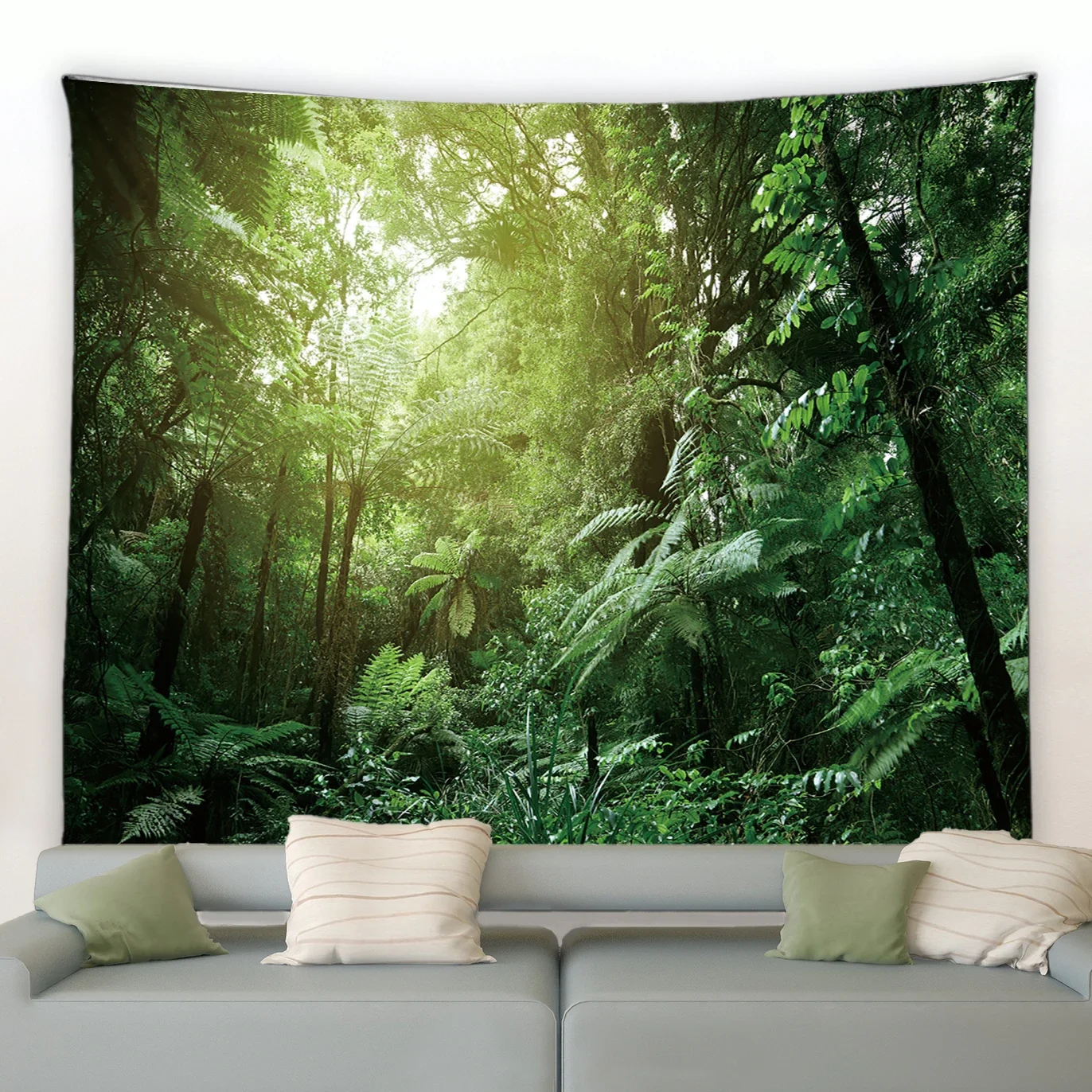 Forest Landscape Tapestry Tropical Jungle Natural Scenery Wall Hanging Rug Camping Tent Witchcraft Bedroom Home Decor Blanket