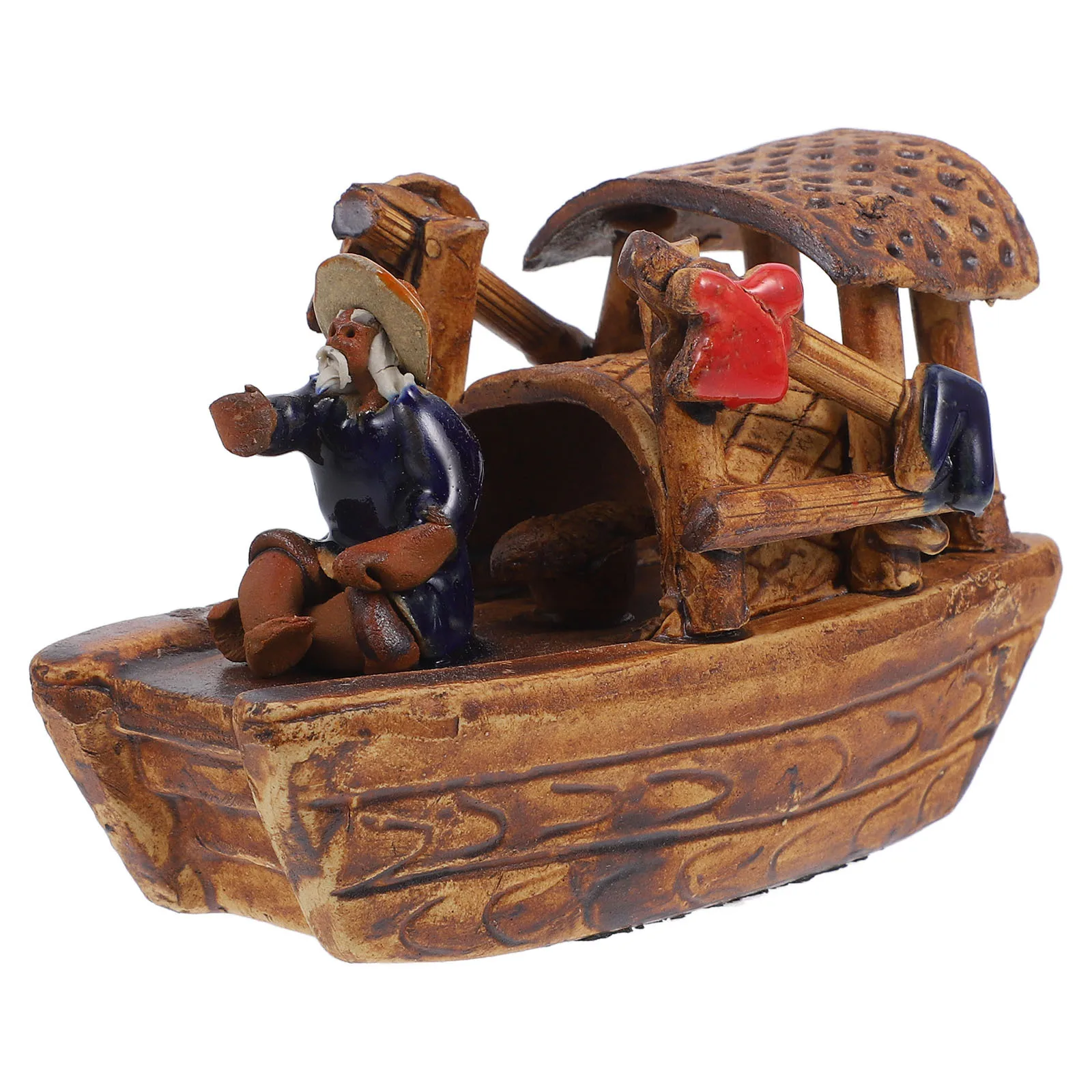 

1Pcs Ceramic Boat Mini Vintage Ornament Aquarium Decoration Fish Tank Landscaping Adornment Porcelain Craft Mini Boat Ornament