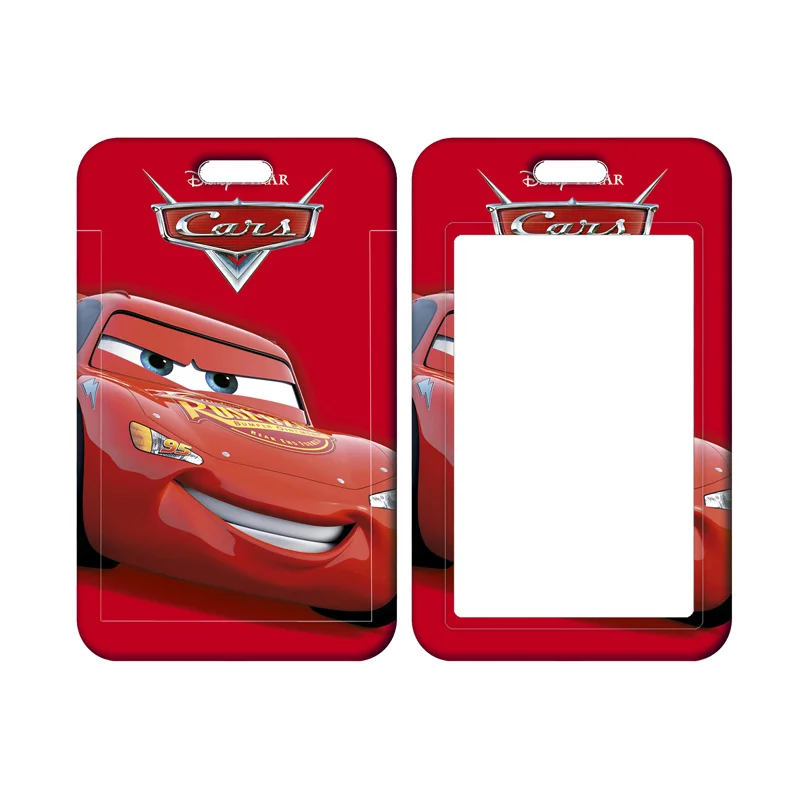 Disney Cars Lanyard Card Holder Cute Lightning McQueen Neck Strap Retractable clip Badge Holder Key chain Phone Rope Accessories