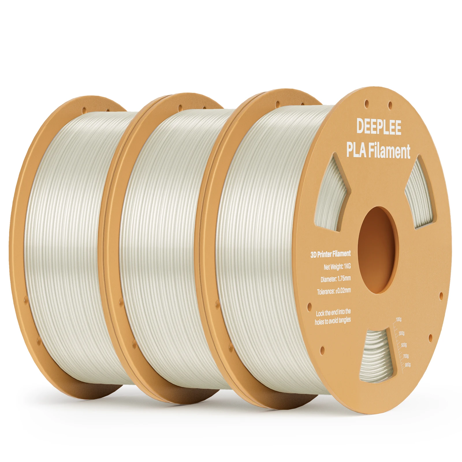 DEEPLEE PLA Filament 1,75mm 4KG, 3D-Drucker Filament Großpackung, Maßgenauigkeit +/- 0,02mm, 4er-Pack 1kg 3D-Druck Filament