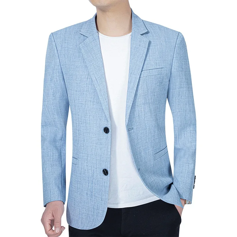 New Summer Man Thin Blazers Suits Jackets Solid Business Casual Suits Coats Fashion Male Slim Blazers Jackets Men\'s Clothing 4XL