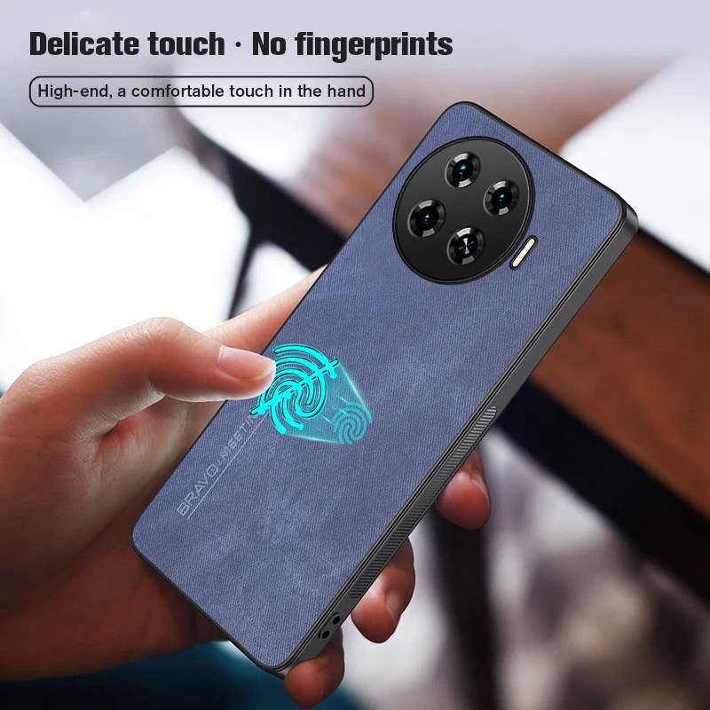 Fibre Skin Feeling Leather Case for Tecno Spark 20 Pro+ 4G TPU Soft Frame Camera Protect Fundas On Spark20 Pro Plus 4G KJ7 6.78