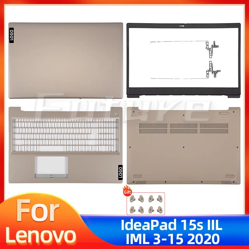 

New LCD Back Cover Bezel Palmrest Bottom Case For Lenovo Ideapad 3 15ITL05 15ADA05 3-15 3-15ARE05 15IML05 15IIL05 15IGL05 Gold