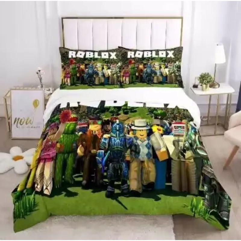 Game Roblox Anime dekbedovertrek schattig bedrukt kinderslaapkamer tiener beddengoed polyester huidvriendelijk kindercadeau