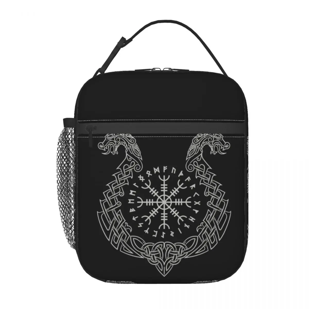 Custom Viking Helm Of Awe Lunch Bag Women Thermal Cooler Insulated Lunch Boxes for Student School