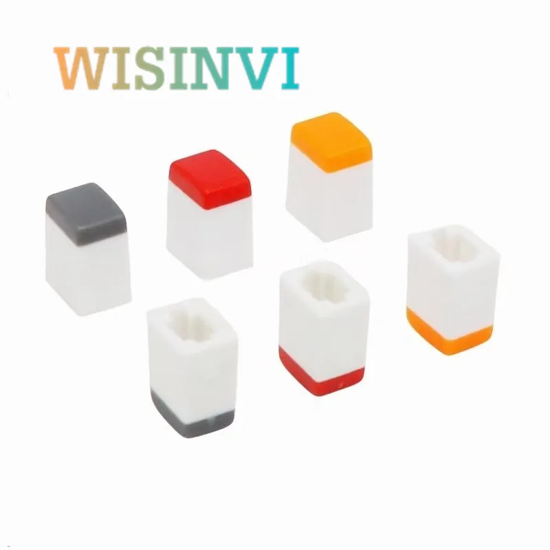 50PCS 7*5.5*9mm Double Color Key Cap Plastic Key Cap Touch Switch Power / Self-Locking Button Cap Square Hole 3.2mm