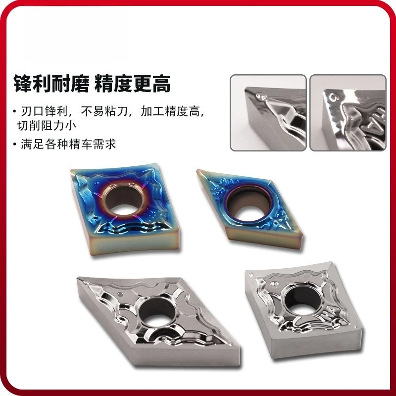 High Gloss Rhombic Lathe Turning Insert CNC Cutting Tip For Internal External Turning Aluminum Copper Plastic Wood Workpiece
