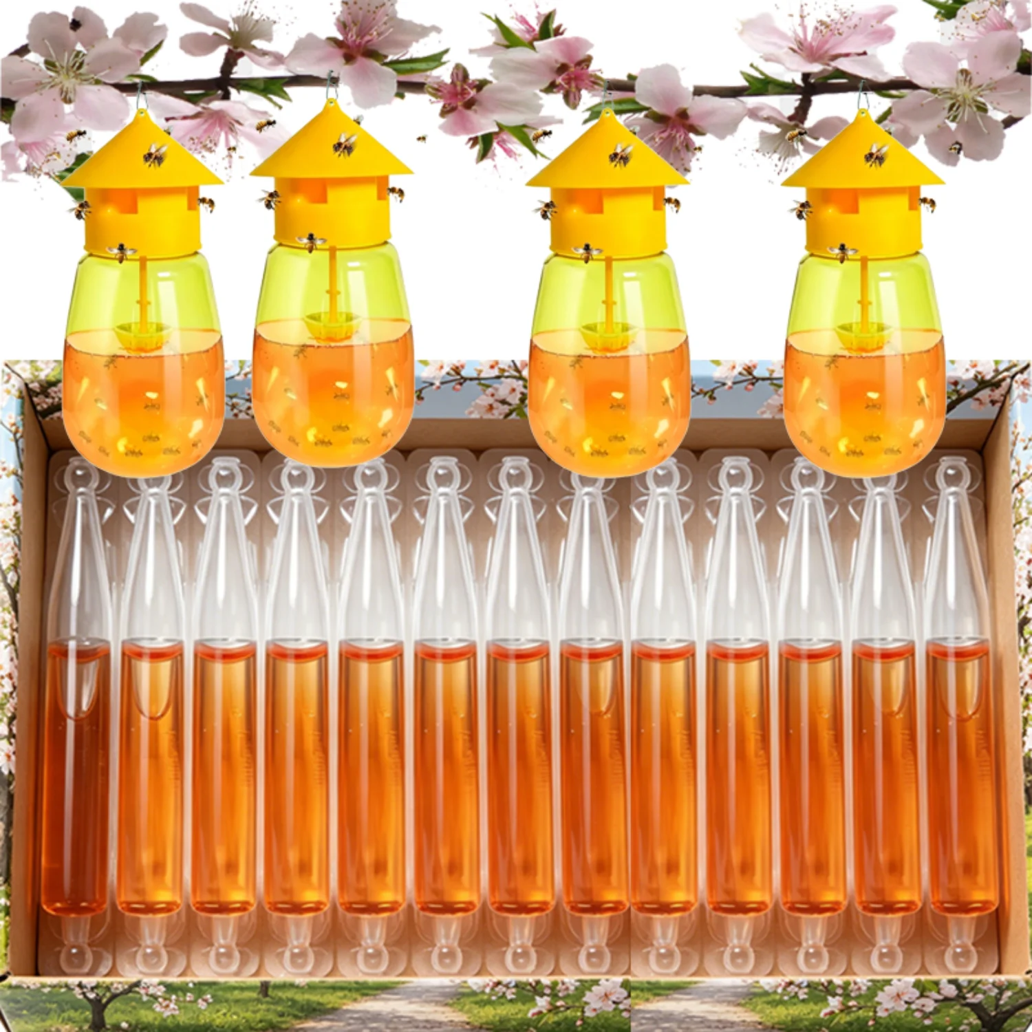 Trampa Líquida para Moscas de la Fruta, Atrayente para Drosophila, Cebo para Avispas, Trampa Anti-Moscas, Atrapa Insectos de Huerto, Herramientas de Control de Plagas