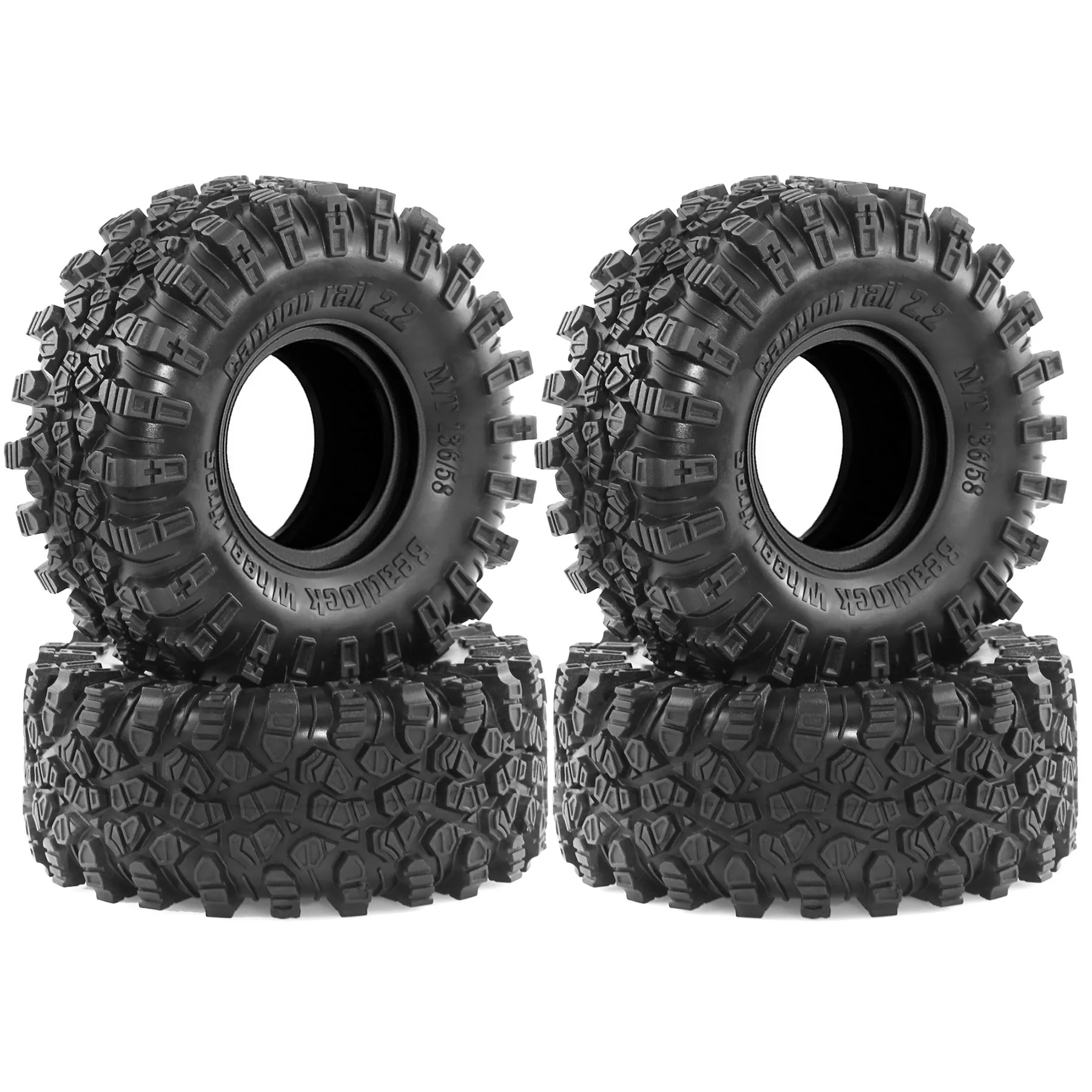 4 قطعة 1.9 ''/2.2'' المطاط الزاحف الإطارات ل 1/10 TRX4 TRX6 محوري SCX10 I II III 90046 AXI03007 Redcat GEN7 GEN8 RC4WD D90