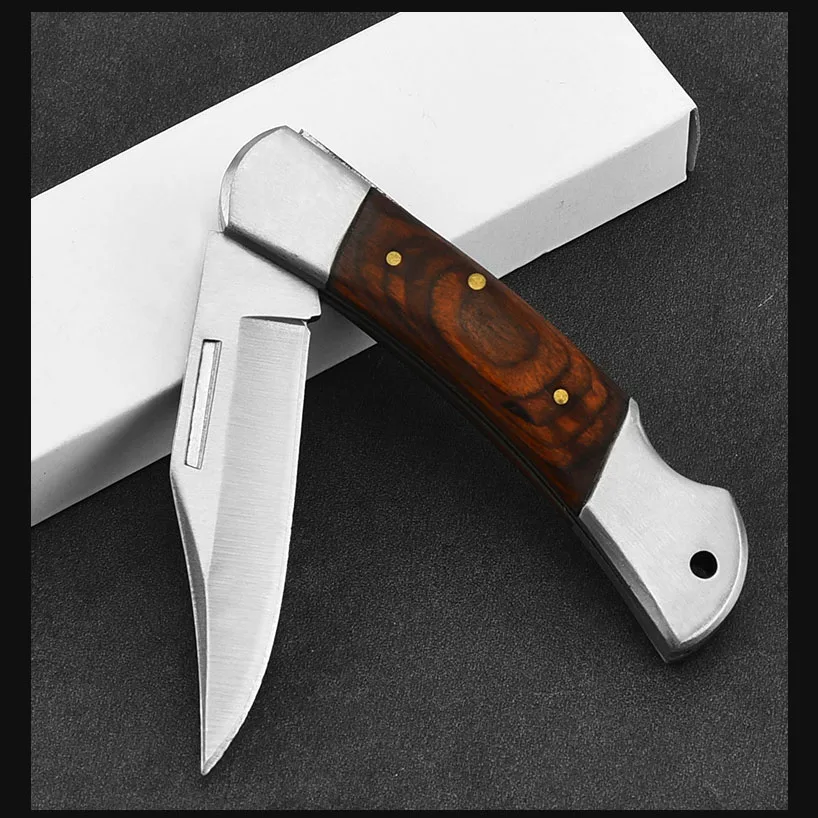 Wholdsale 3CR Stainless Steel Wooden Comfort Handle Portable EDC Pocket Folding Knife Outdoor Camping Survival Hand Tools