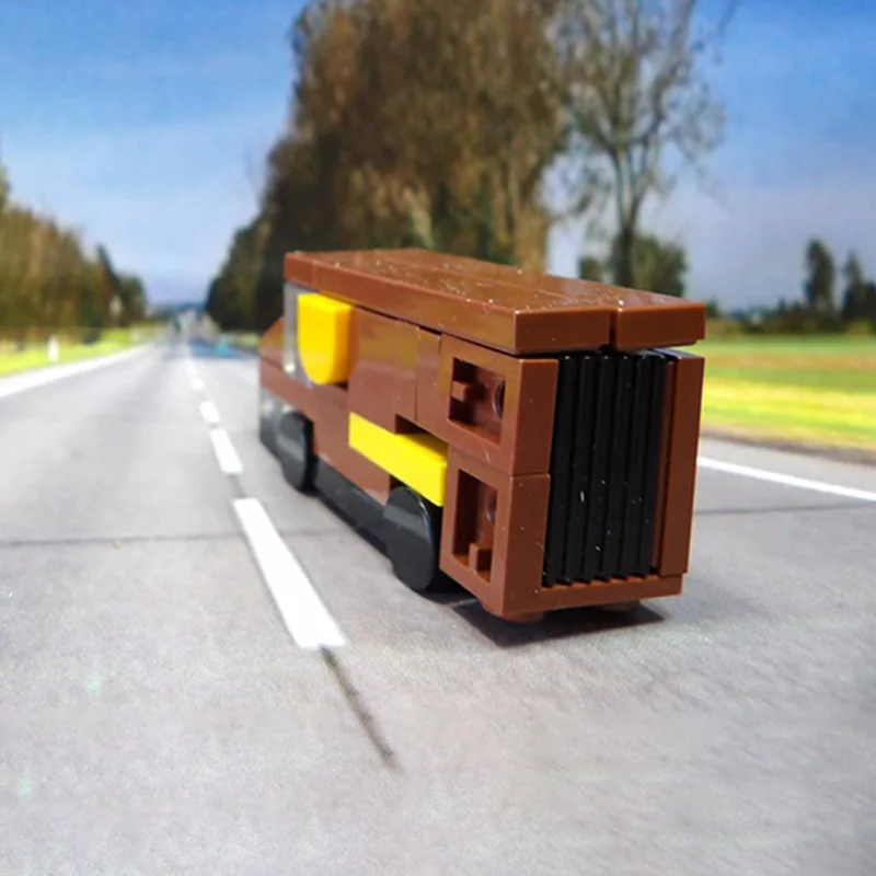 Modelo de carro de cidade moc tijolos de construção micro caminhão de entrega tecnologia modular crianças presentes do feriado montar brinquedos terno