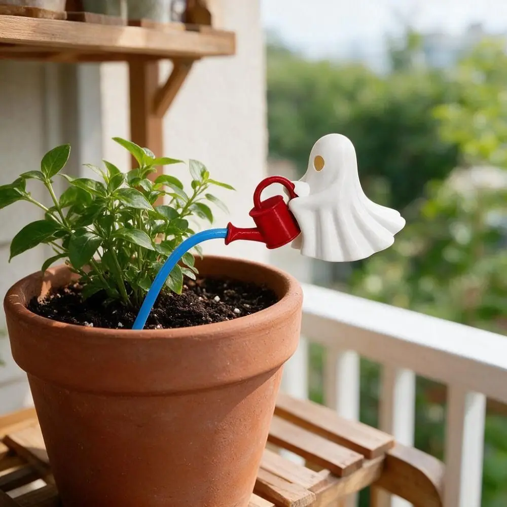 3D Printed Ghost Watering Flowerpot Ornament Faux Water Stream Suspended Design Ghost Watering Plant Ornament Plastic Removable