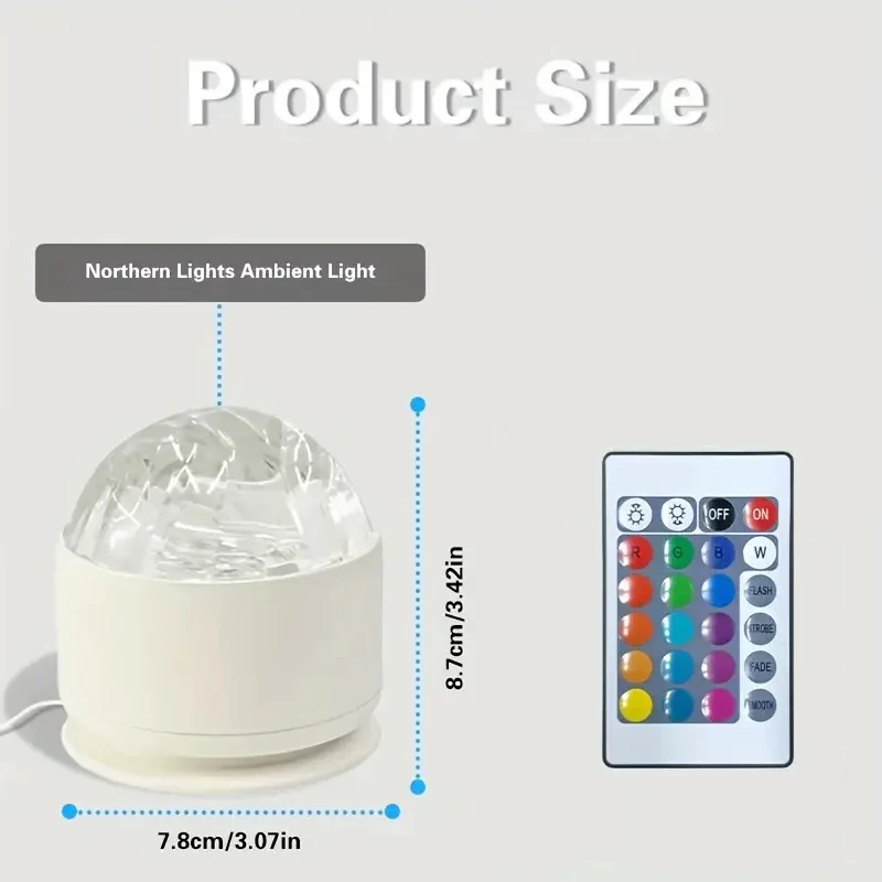 Starry Sky Projector Light 16 Colors LED Night Light Remote Auto Rotate USB Powered Home Room Party Decor Northern Ambient Light