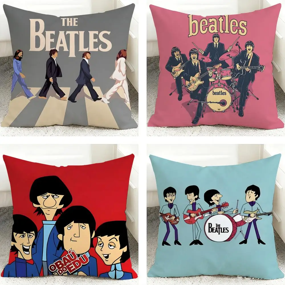Band T-The Beatles Cushion Cover Soft Short Plush Pillow Case Cushion Cover for Living Room Sofa Decor
