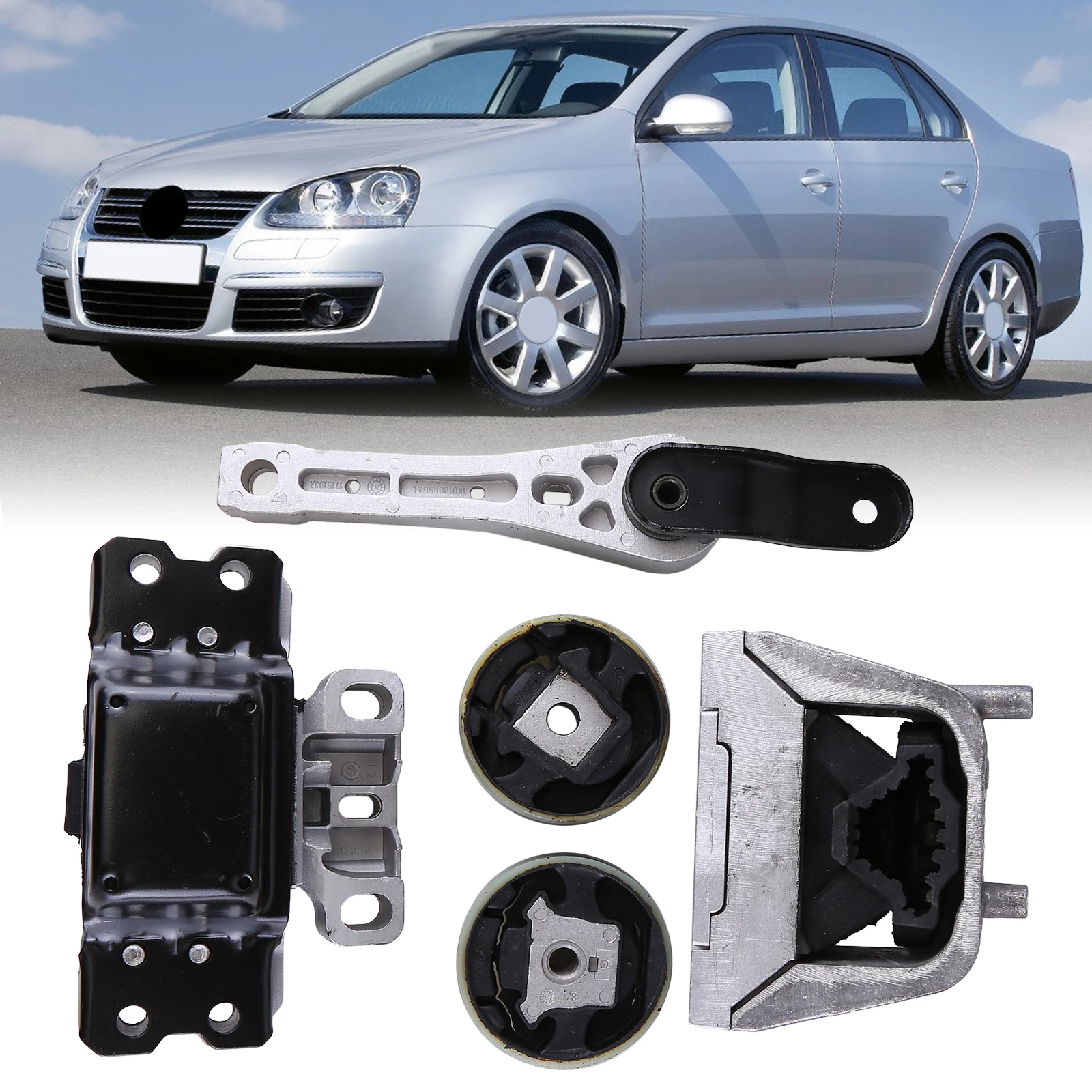 Juego de montaje de transmisión y motor 5 piezas compatibles con Volkswagen Jetta 2005-2010 2.5L