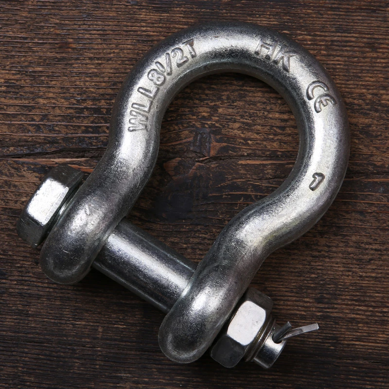 Bow Shaped Shackle Lifting Clip Snap Ring, acessório de elevação galvanizado, porca externa