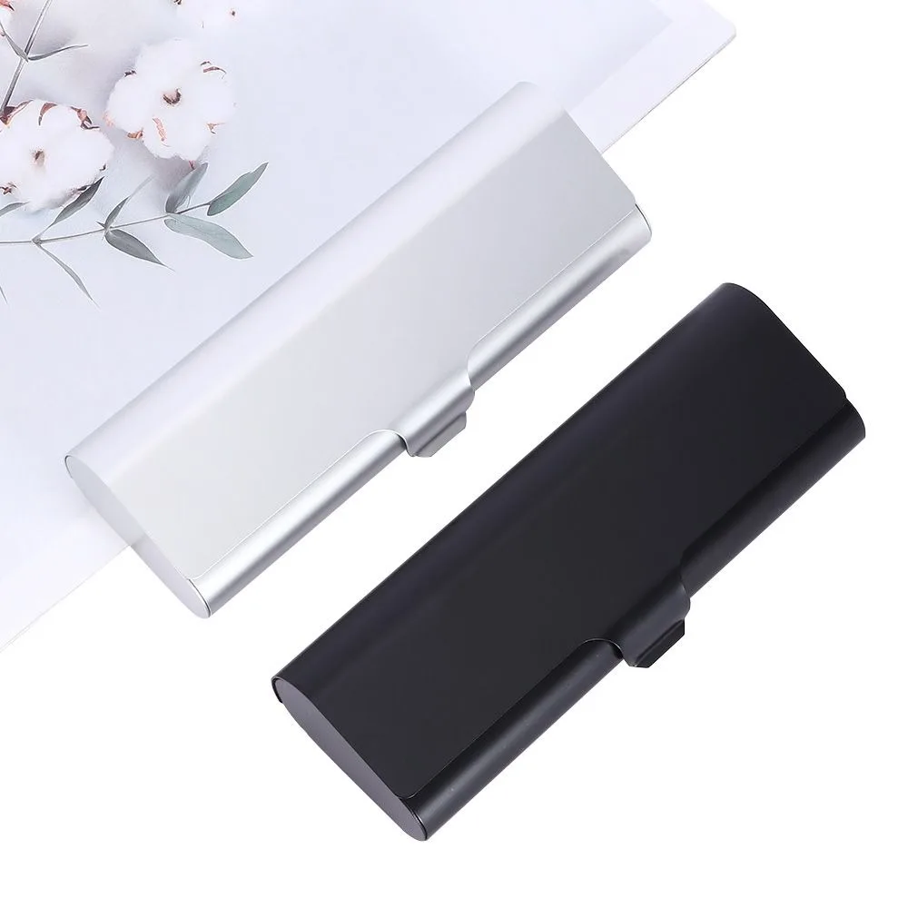 1PC Slim Matte Hard Metal Eyeglasses Case Black Silver Spectacles Glasses Protection Holder Box Travel Portable Holder Box Gifts