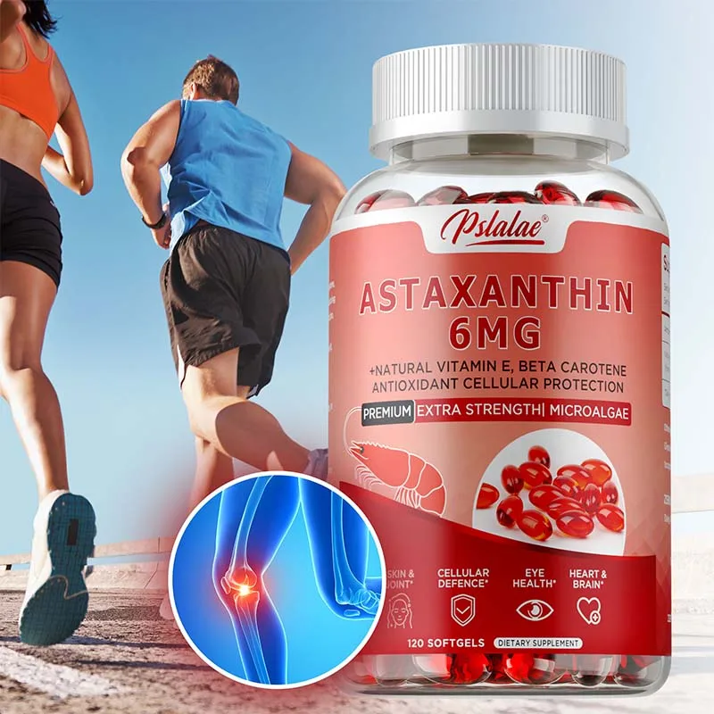 

Astaxanthin Capsules - Boosts Cellular Energy Metabolism, Brightens Skin, Anti-aging, Supports Eye, Joint, Heart, Brain Health