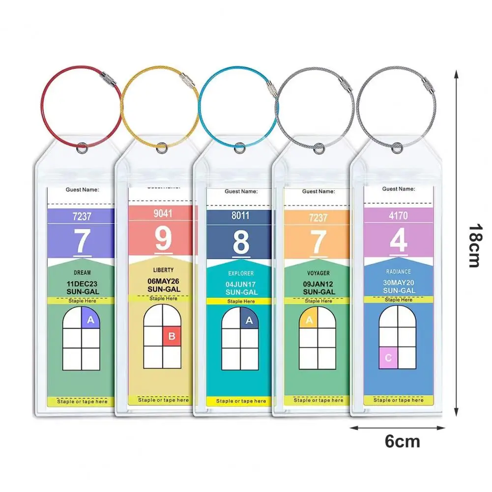 수하물 태그 거치대 방수 크루즈 수하물 태그 세트, 재사용 가능한 카니발 필수품, 지퍼 도장 거치대, 10 개