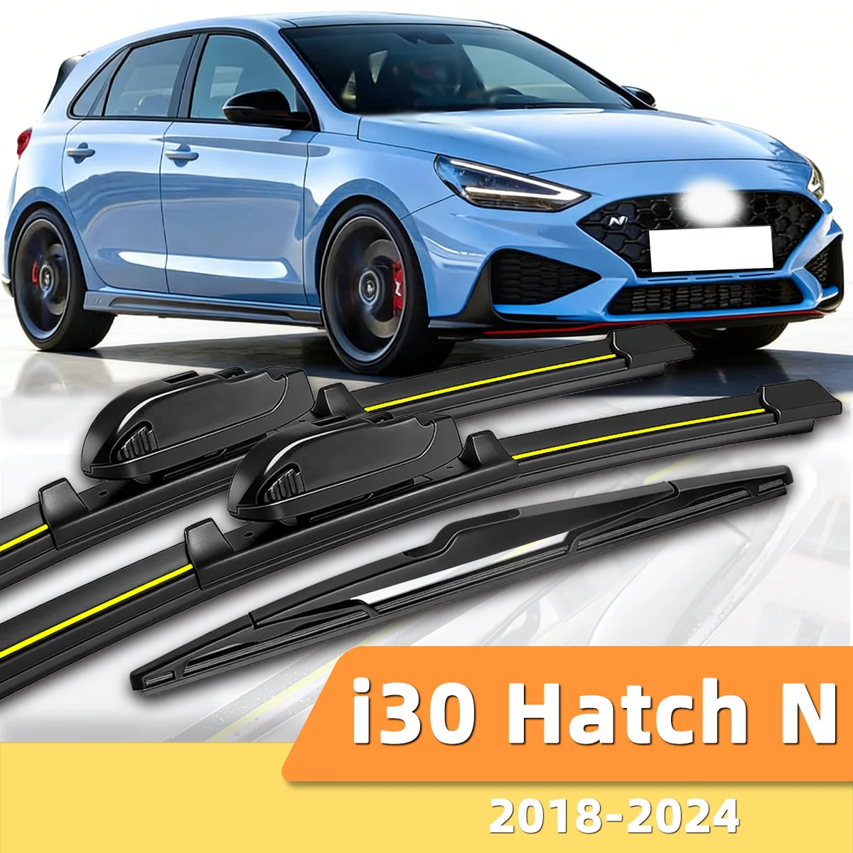 Suitable For Hyundai I30 Hatch N 2018-2024 Front And Rear Windshield Wipers Durable Accessories For Car Windshields 2020 2022