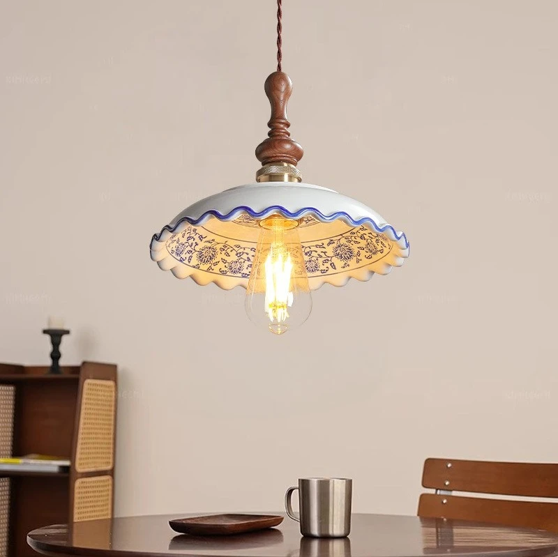 الشمال مصمم مرسومة باليد الاستدارة الأبيض السيراميك مُثبتة في السقف أضواء الشاي منزل مطعم غرفة المعيشة غرفة نوم مصباح معلق