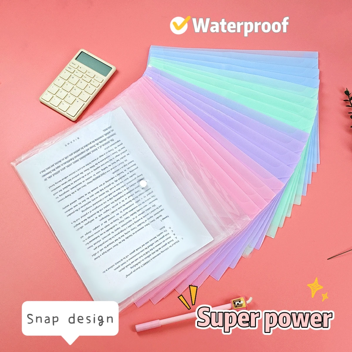 

A4 Document Bag Test Paper Storage Bag File Bag Large Capacity Information Bag Folder Document Transparent Thickened Storage Bag