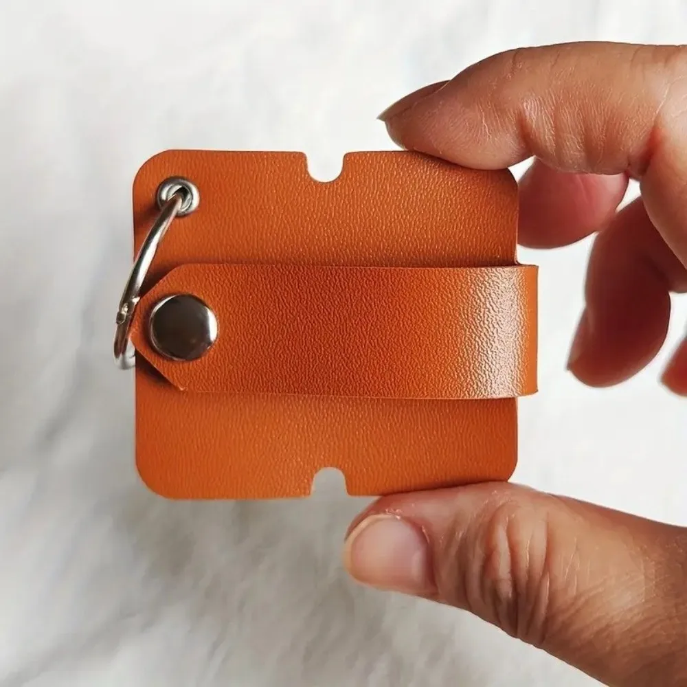 Cable Strap Leather Cable Clip Leather Buckle PU Leather Headphone Cable Winder Compact Reusable Cable Wrap Organizer