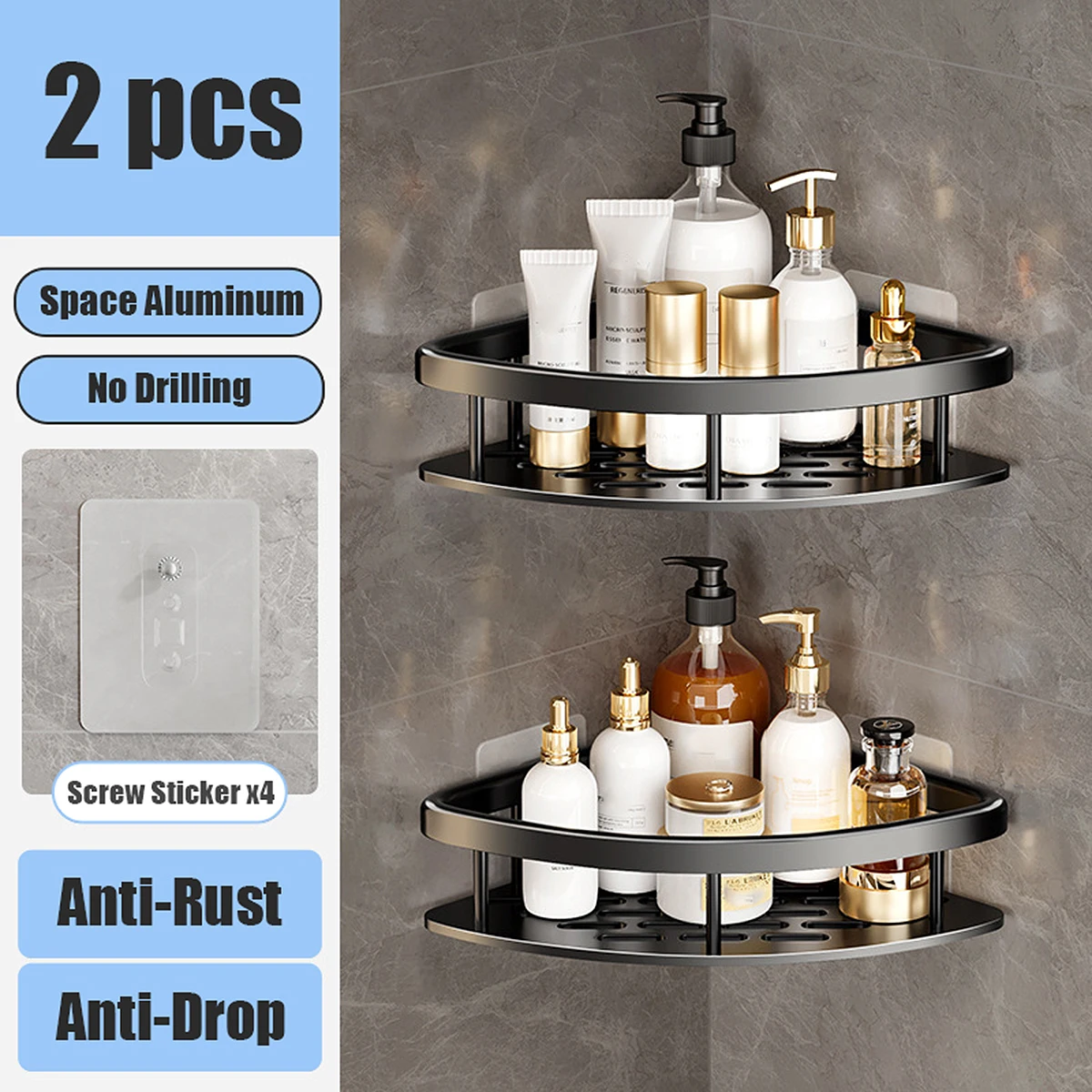 Badkamer  Opslag rek  Geen boor  Planken  Op de muur gemonteerd  Hoekplank  Douchehouder  Voor toilet  Shampoo-organizer  Badkameraccessoires