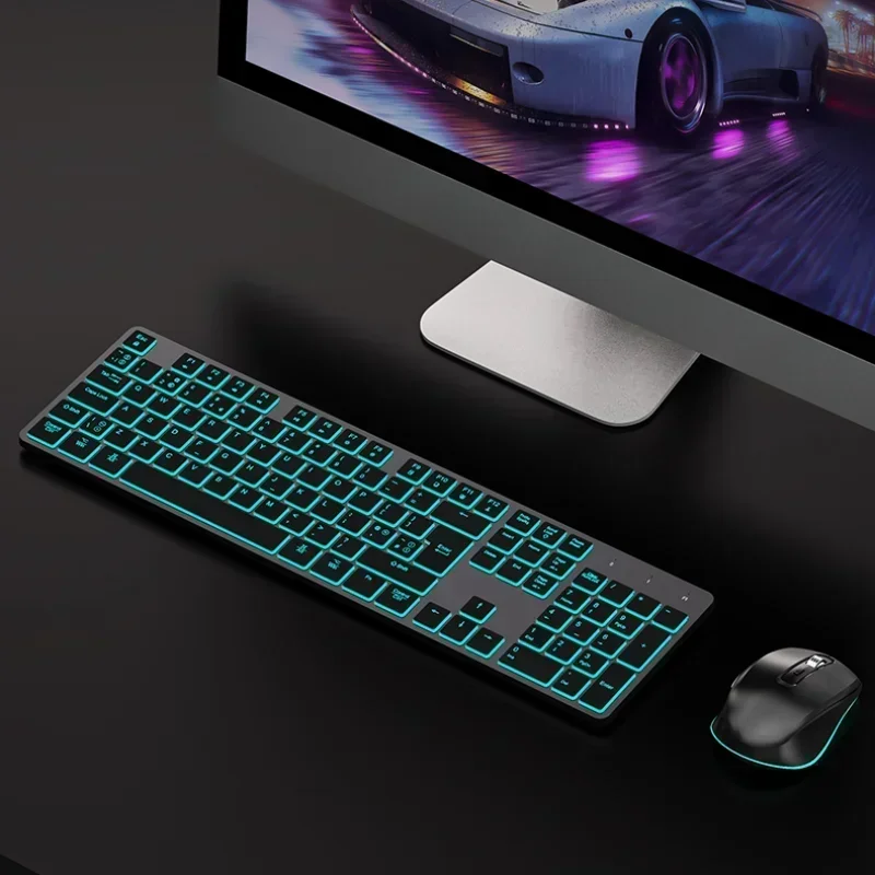 Wireless Keyboard Mouse Combos Custom RGB Charge Game Office Chocolate Mute Keyboard DPI Key Dither Pattern Mouse Trendy Cool