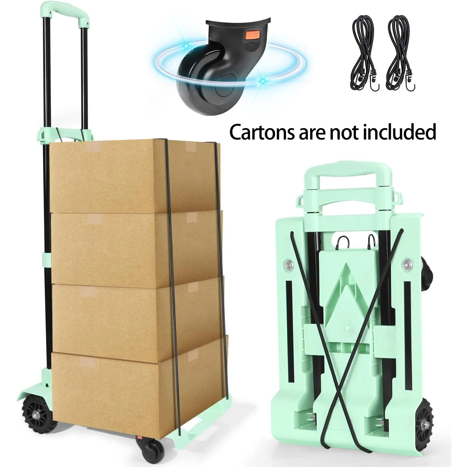 

BY02 Foldable Utility Shopping Cart Rolling Box Portable Trolley Lightweight Trolley