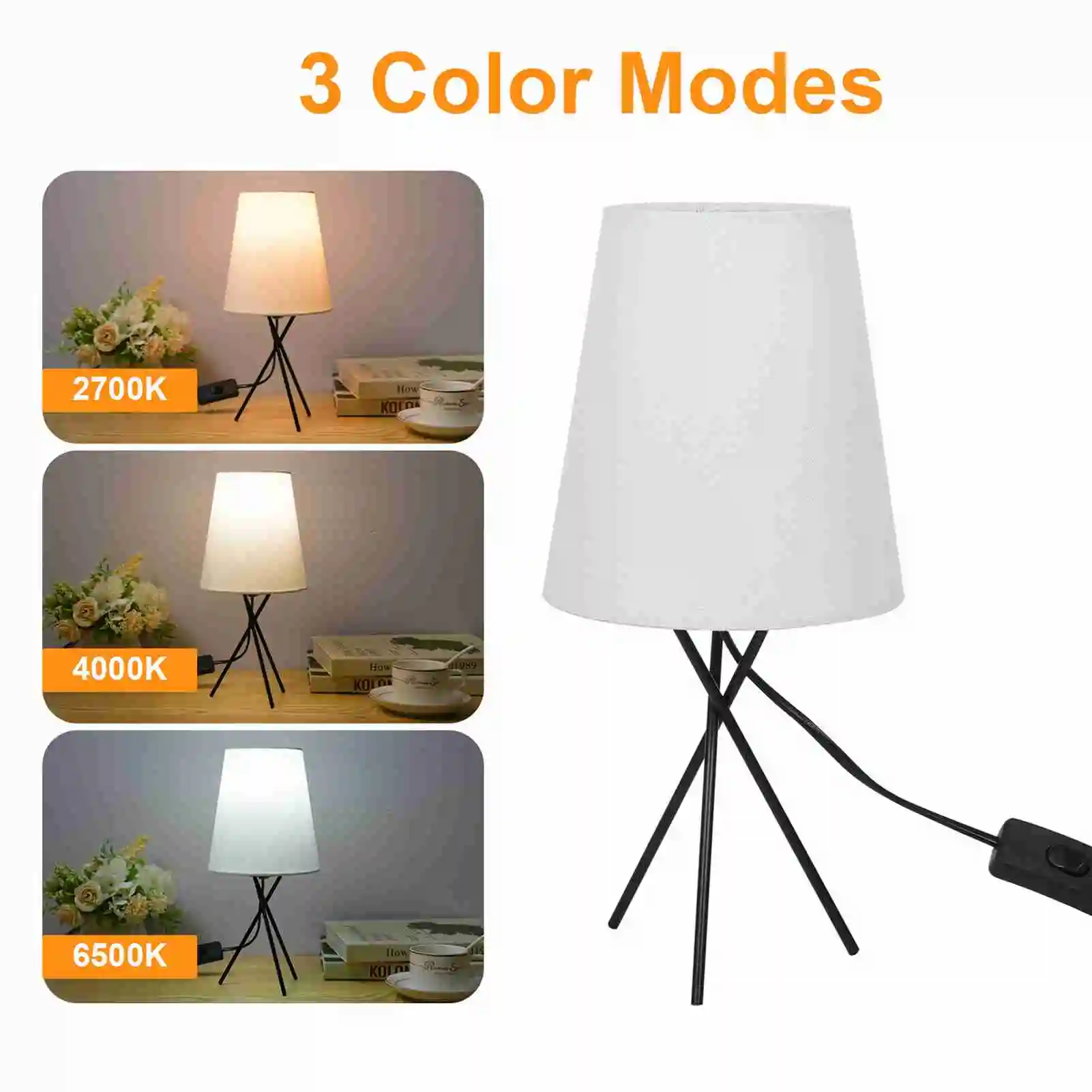 

Прикроватная настольная лампа 6 Вт, простая, компактная, регулируемая яркость, настольная тумбочка с тканевым абажуром для гостиной, спальни