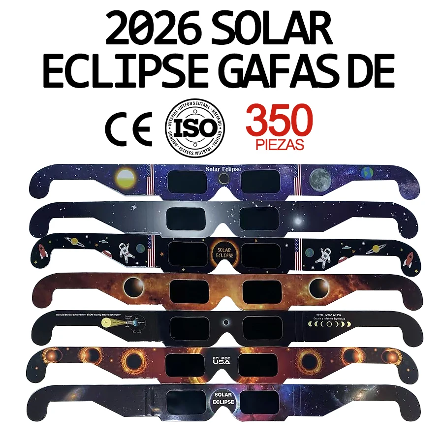 Gafas de Protección Solar para Eclipse 2026，Gafas de Papel Desechables Unisex，Paquete Mayorista 350 Piezas