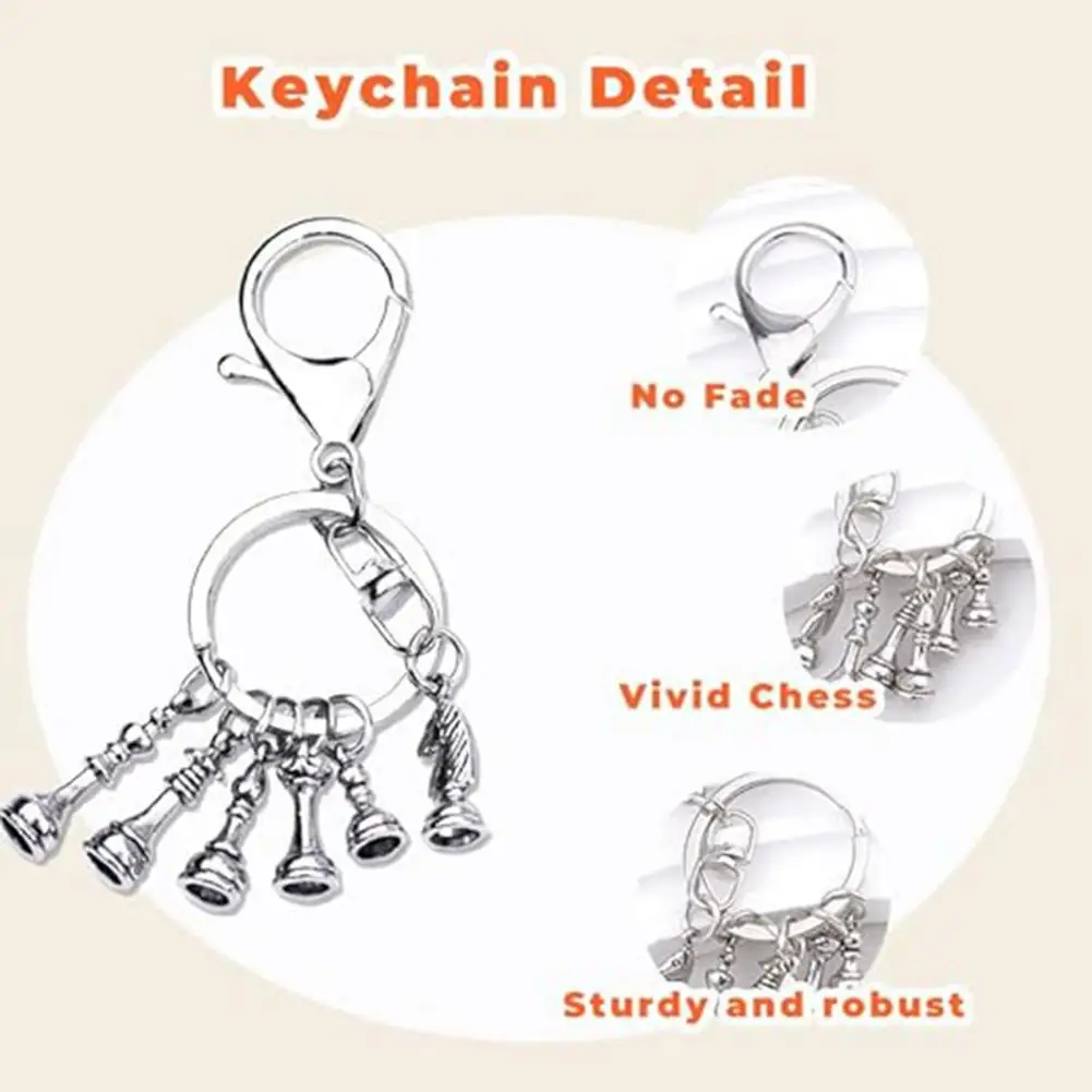 قطع الشطرنج سلاسل المفاتيح حقيبة سحر المعلقات الشطرنج سيارة Keyrings حقيبة يد محفظة الشطرنج كيرينغ معلقة الديكور لوازم السيارات