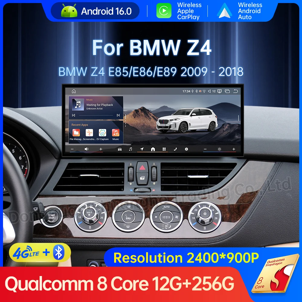 Android 16 For BMW Z4 E85 E86 E89 2009 - 2018 Wireless Auto Carplay  GPS Navi BT Video Player Radio Accessories 4G LTE Wifi QLED