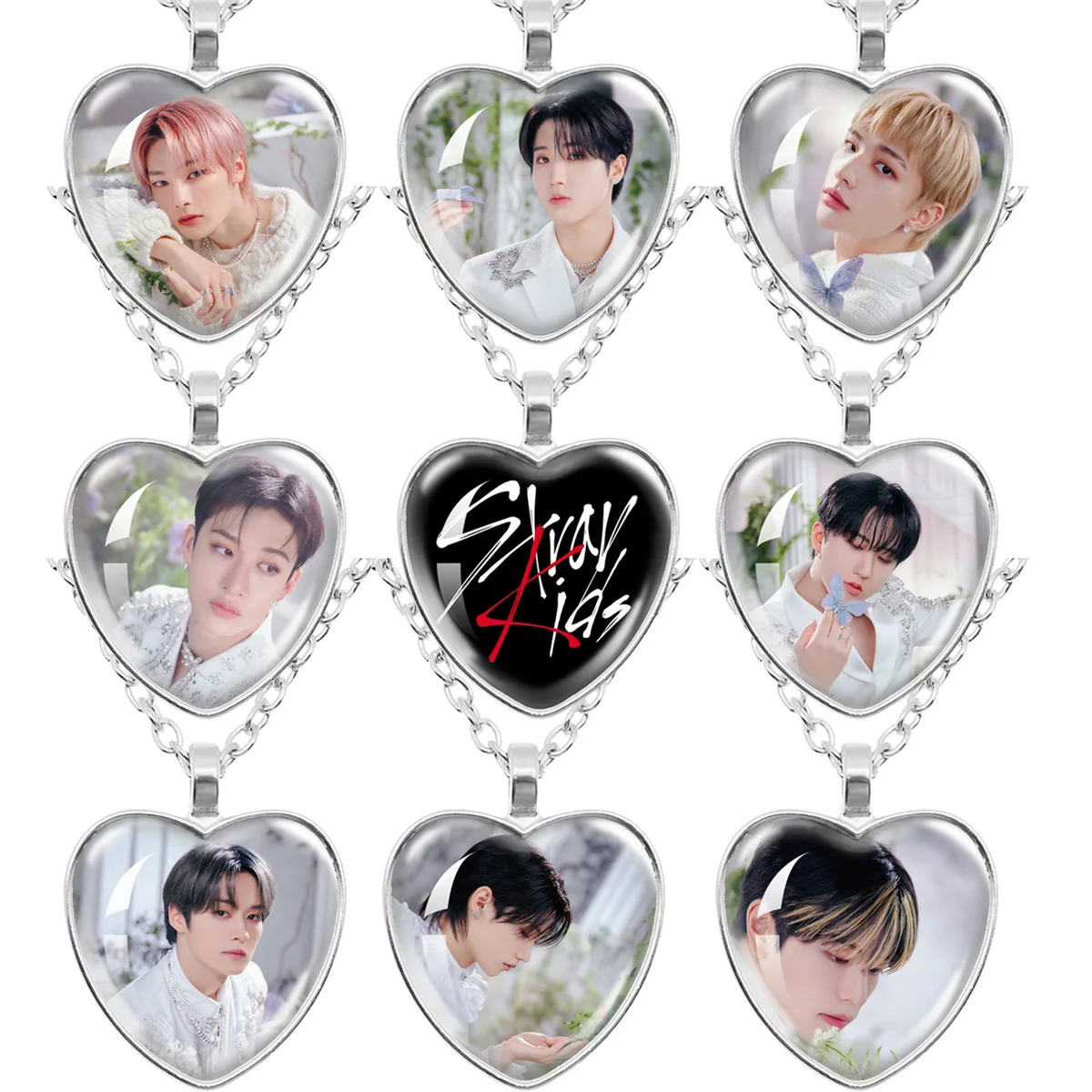 

SKZOO Star Surrounding STRAY KIDS ожерелье Time Gem DOMIN кулон в форме сердца Феликс Хан Ли Know подарок фанату подарок на день рождения