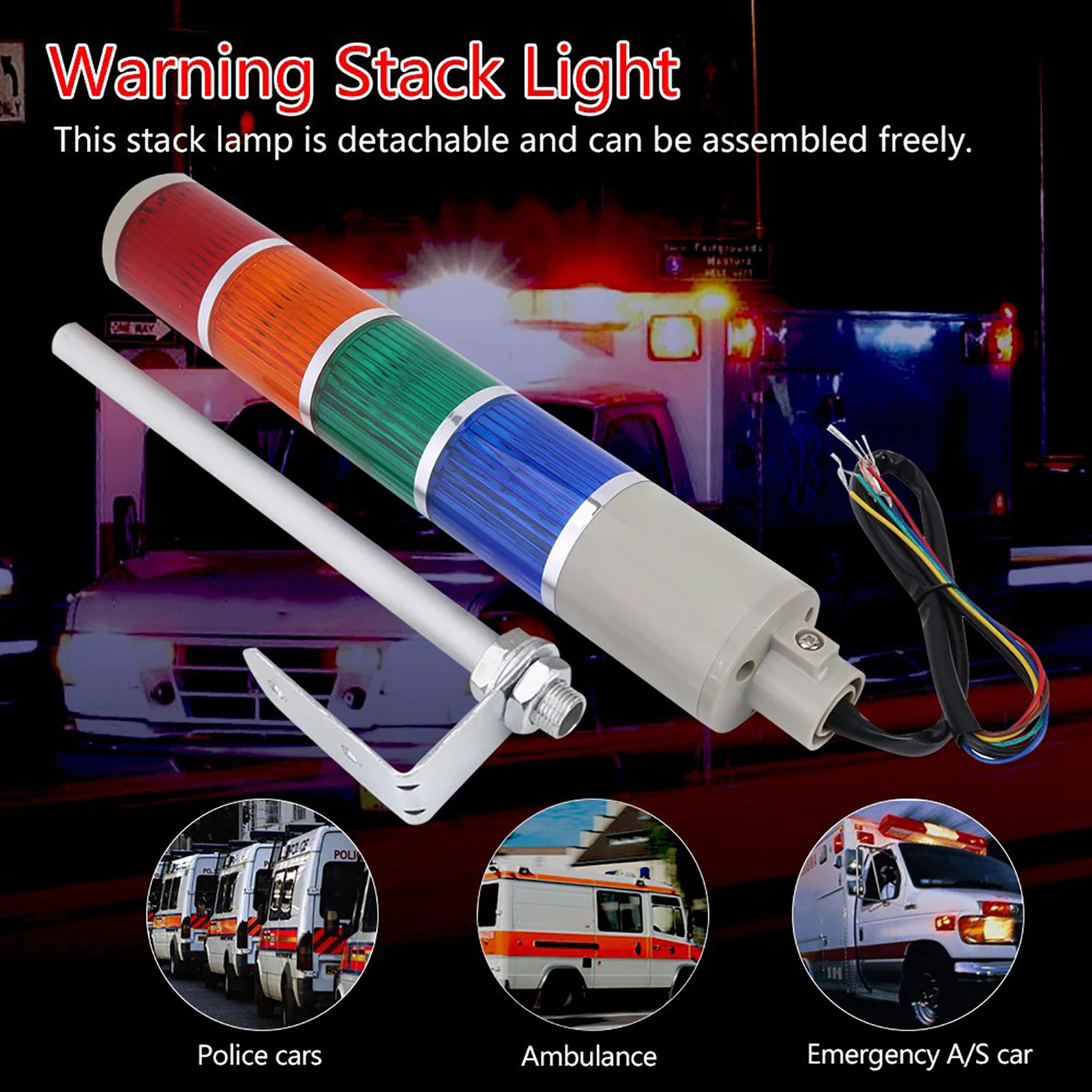 Stack Lamp Red Green Yellow Blue Flash Warning Industrial Signal Light Indicator 110/220V Warning Stack Light Warning Indicator
