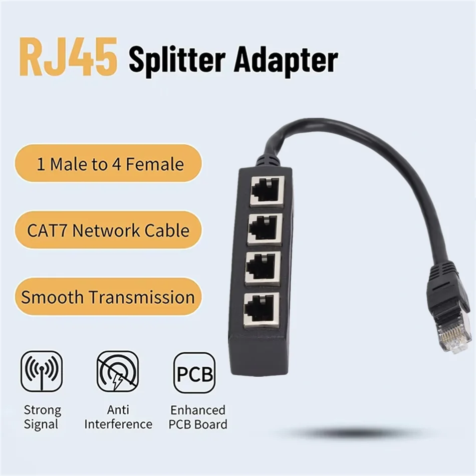 

RJ45 1–3/1–4 кабелей, разветвитель, сетевой адаптер Cat5 Cat6 Cat7 LAN Ethernet-кабель для сетевого расширения