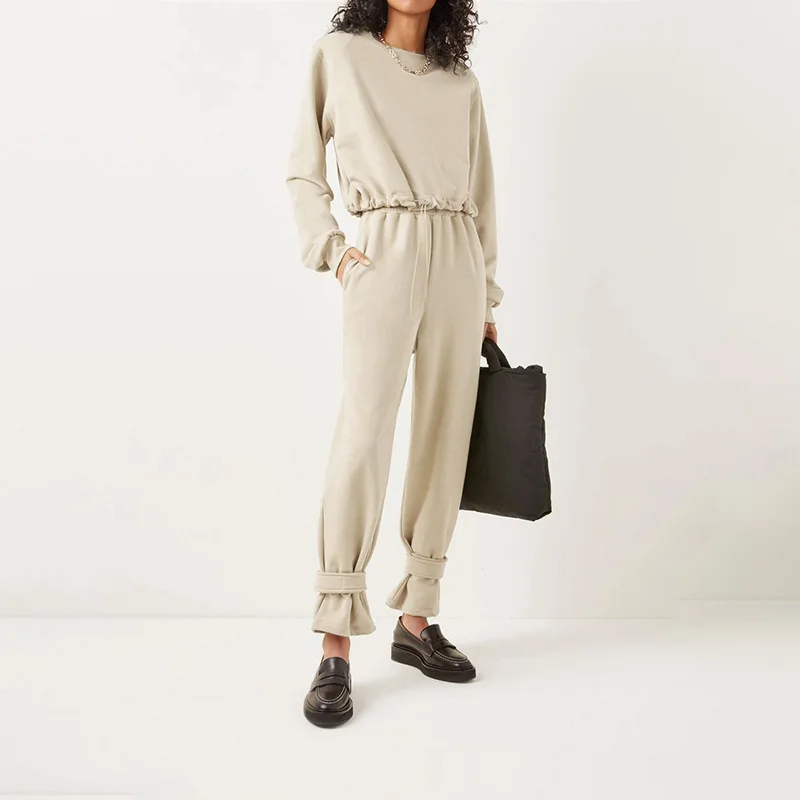 

Urban casual two-piece women's clothing autumn winter long-sleeved shirt high waist pencil pants simple set ropa mujer pant sets