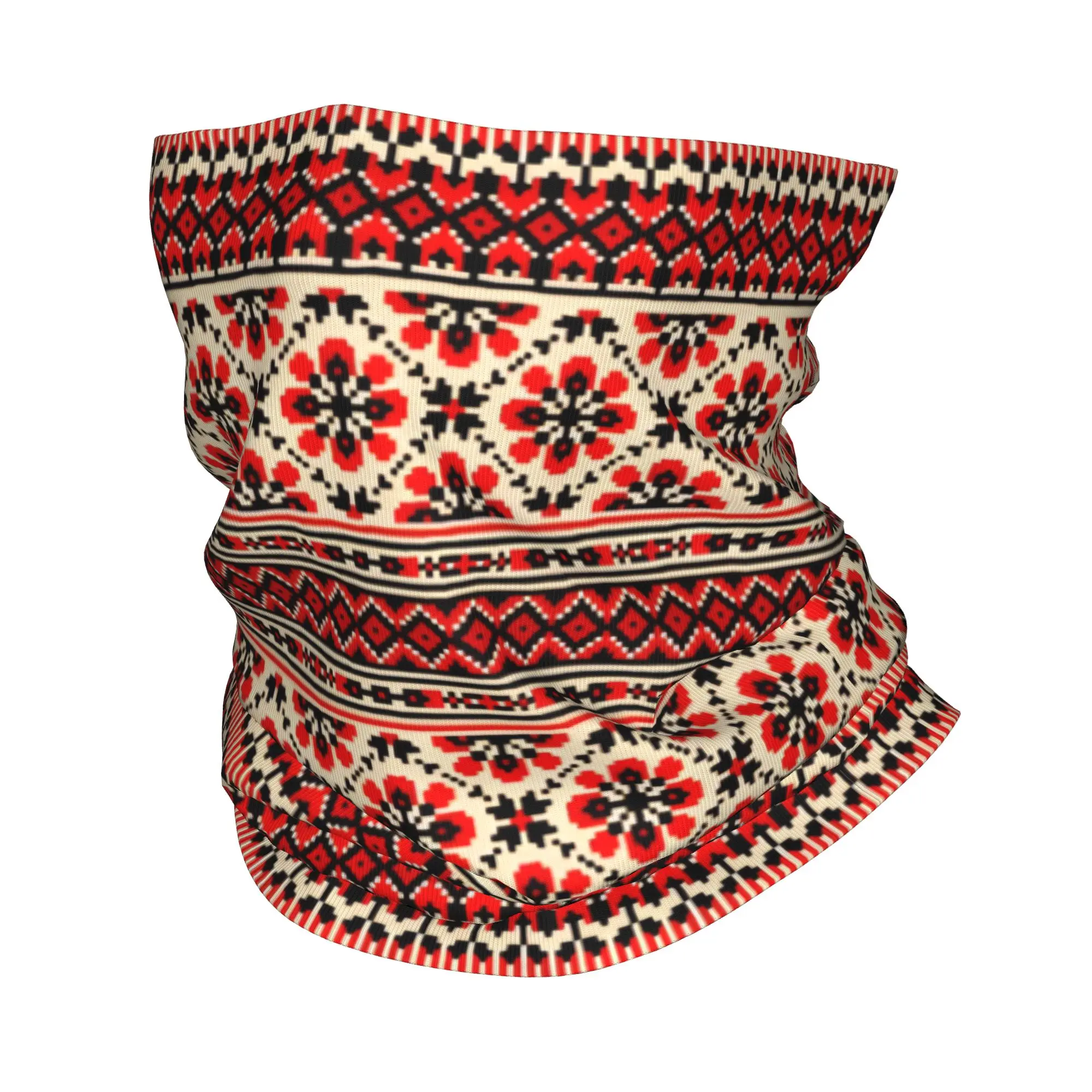 Ukraines Embroidery Winter Headband Neck Warmer Hiking Running Tube Scarf Vyshyvanka Boho Bohemian Geometric Face Bandana Gaiter