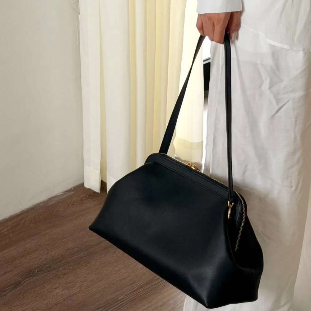 

Leather Women's Bag Premium Shoulder Bag Retro Light Luxury Pillow Texture Premium Unique Fashion Simple Elegance Versatile