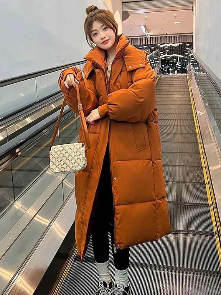 2022 Thick -30 degree Parka women Winter long over-the-knee down jacket female loose hooded winter jacket