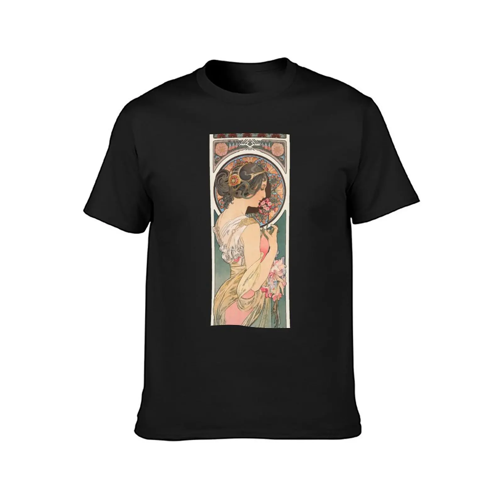 Primrose (1899) by Alphonse Mucha T-Shirt heavyweights customs new edition funny t shirts for men