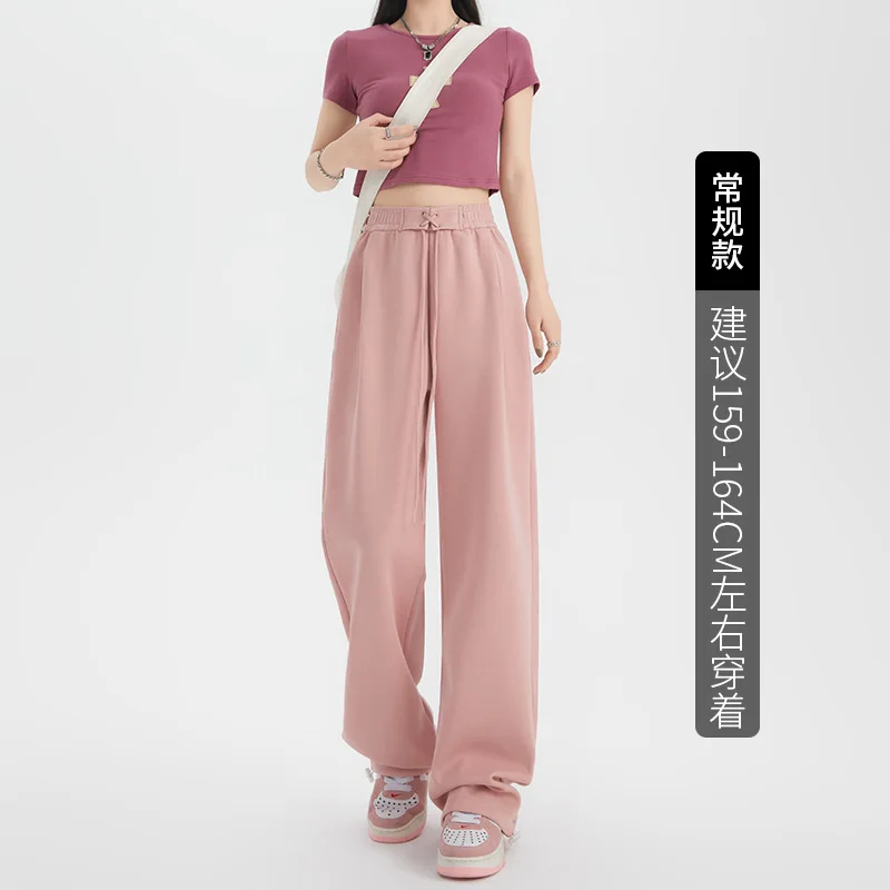 السراويل المفتوحة حزام Sweatpants السراويل النسائية الخريف والشتاء جديد عالية الخصر مستقيم سراويل تقليدية Sweatpants المرأة التطهير #6