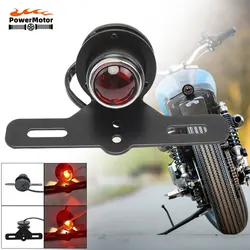 Motorcycle Brake Light Universal Stop Signal Lamp Black 12v for Honda Triumph Harley Yamaha Cafe Racer Retro Motor Bike Softail