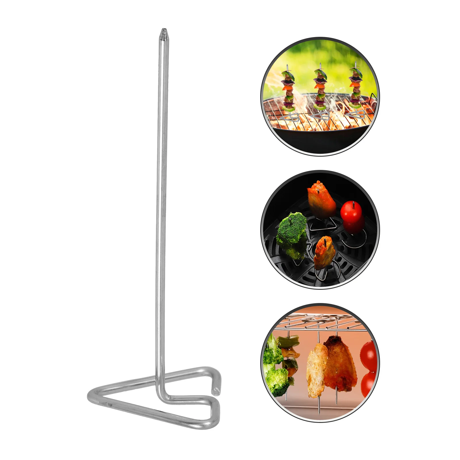 

10Pcs Metal Skewers for Kabob Thick Stainless Steel Triangle Bbq Skewers for Meat Vegetables Grilling Barbecue Supplies