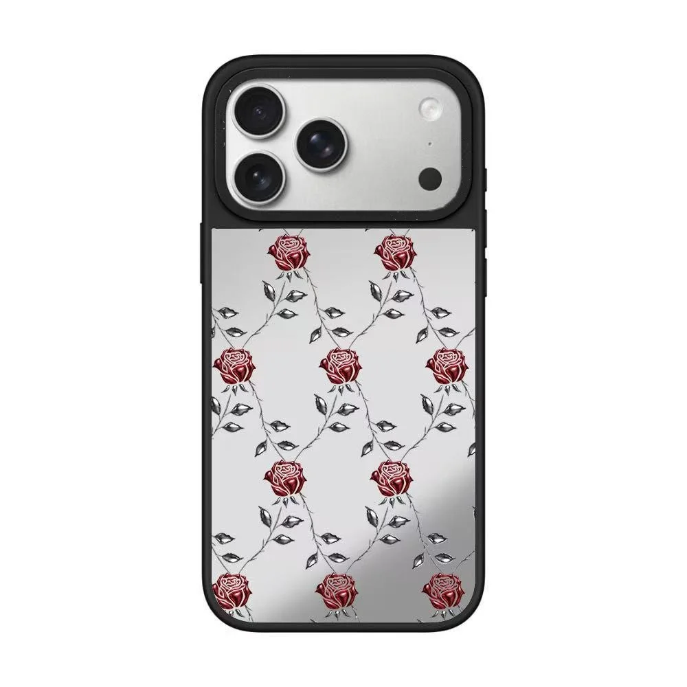 Coque de téléphone miroir à motif métallique, étui rigide pour iPhone 17 Pro Max Air 16 15 14 13 12 16Pro 15 16Plus 17Pro, prend en charge MagSafe