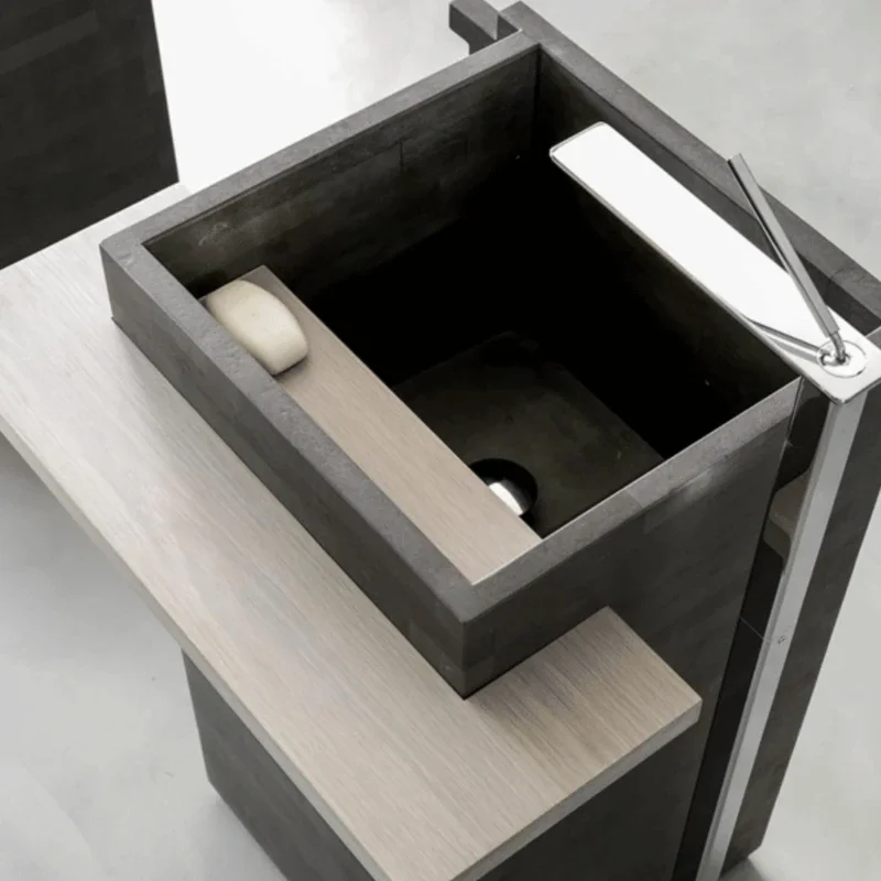 

Rock slab integrated column basin floor washbasin bathroom washbasin household balcony washbasin