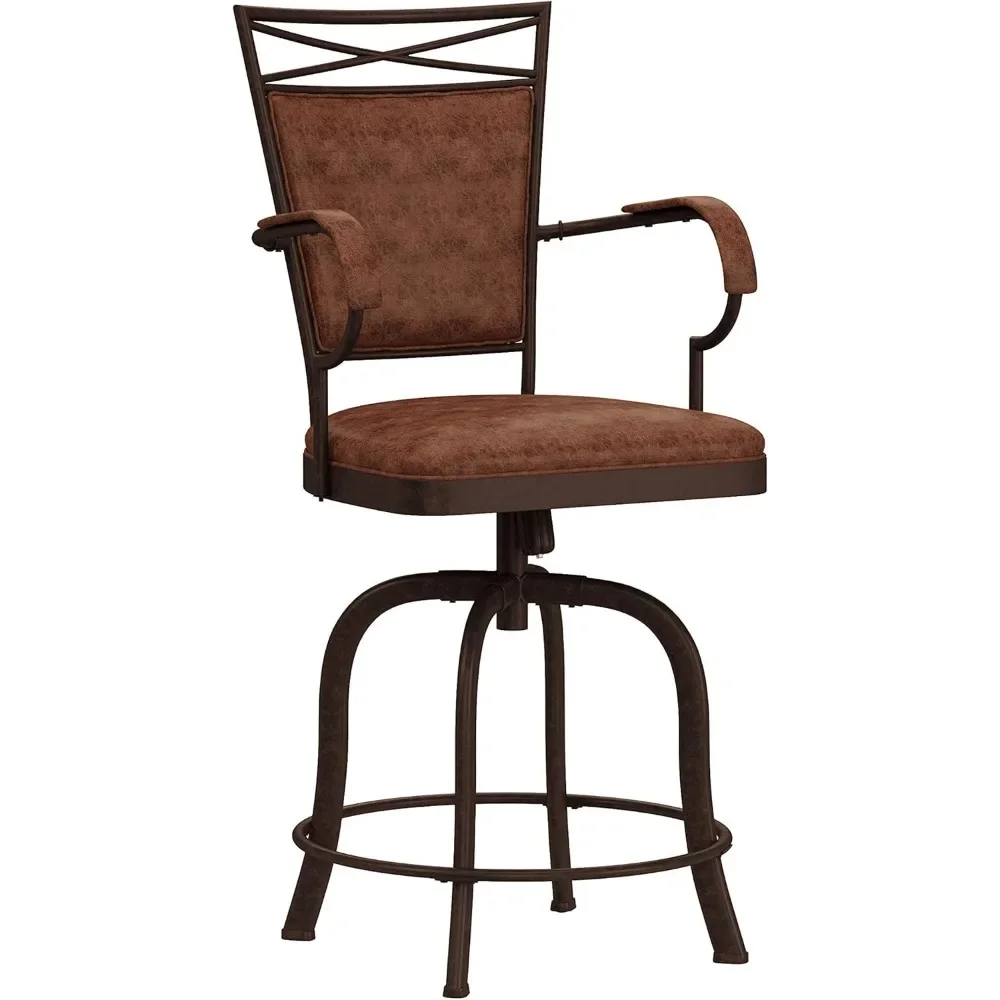 Tamborete alto do contador giratório, usado para barras e cozinhas, 24 polegadas, 22 polegadas de largura x 44,5 polegadas altas